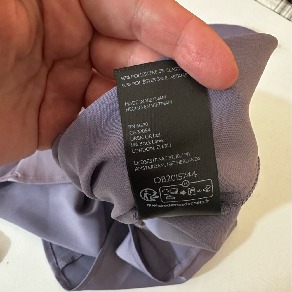 Urban Outfitters Lavender Bri Double Bow SleekSatin Square neck MiniDress NWT XS - Picture 10 of 16